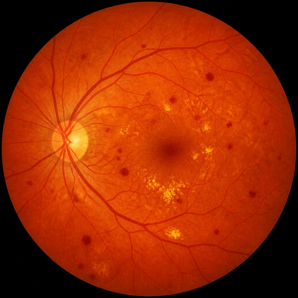 Fundus photograph, left eye of the current patient